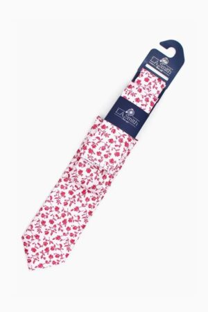 LA Smith Floral Tie and Hank Set | Mid Pink