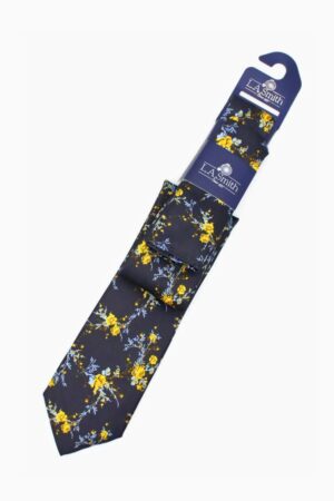 LA Smith Floral Tie and Hank Set | Navy Set40562