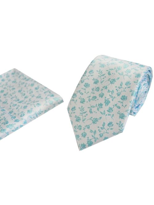 LA Smith Floral Tie and Hank Set Turquoise Set9/4