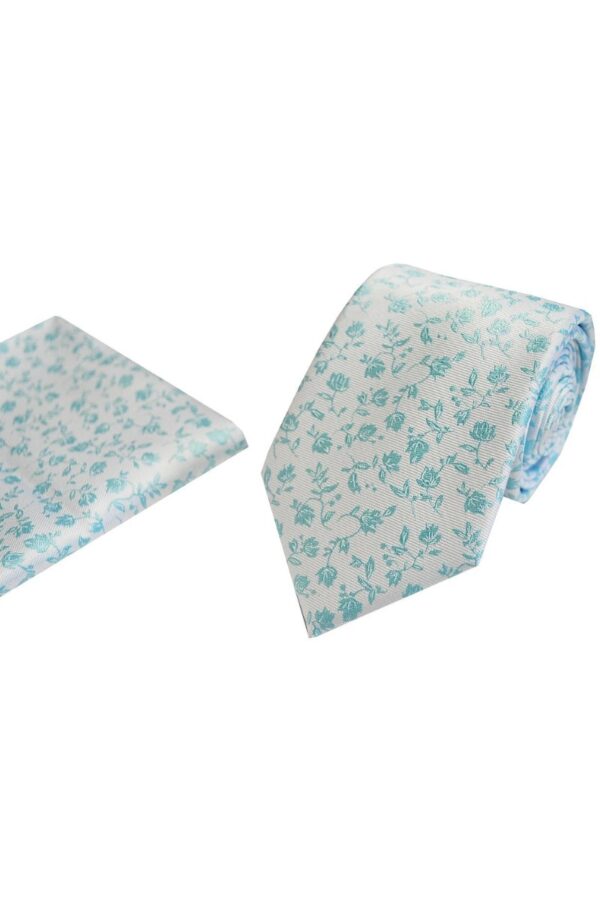 LA Smith Floral Tie and Hank Set Turquoise Set9/4