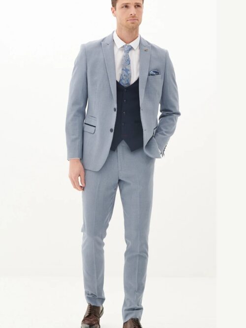 Marc Darcy Bromley Sky Navy Waistcoat