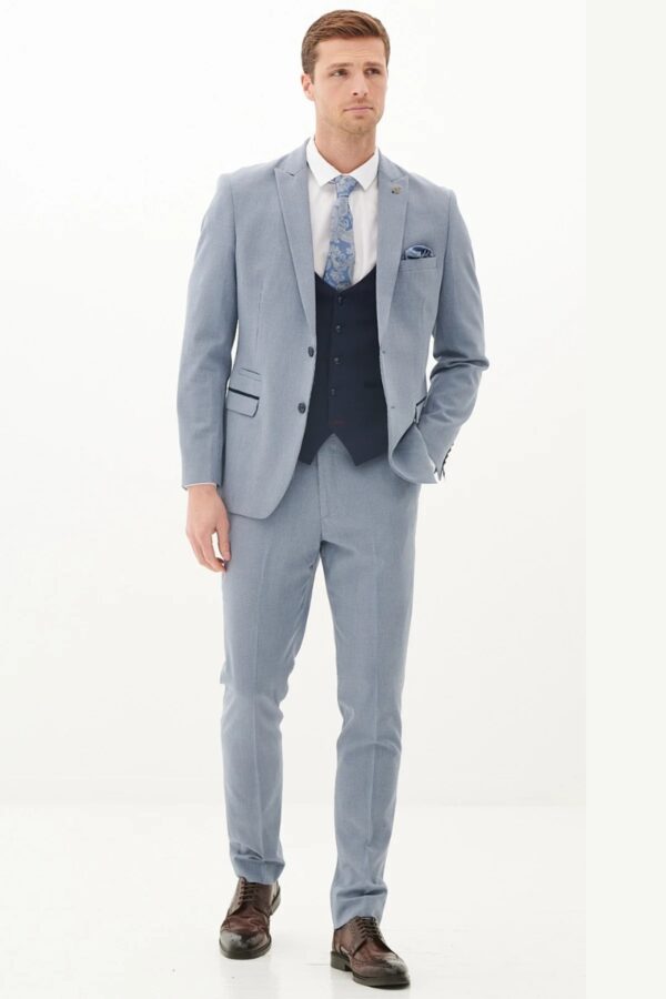 Marc Darcy Bromley Sky Navy Waistcoat