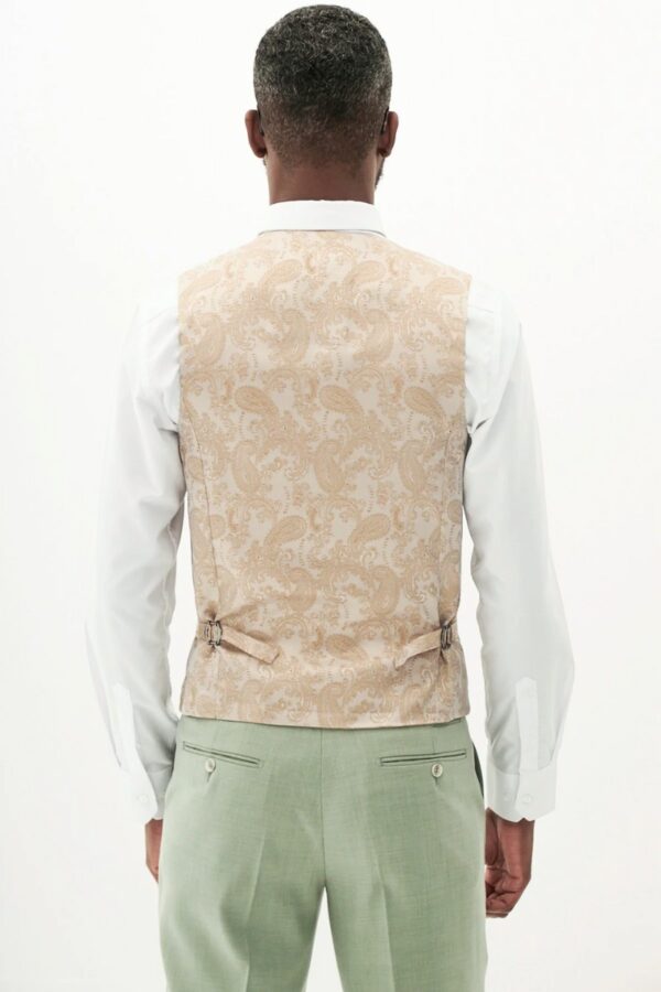 Paisley Lined Moss Green Waistcoat