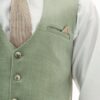 Moss Green Waistcoat with Pocket Square