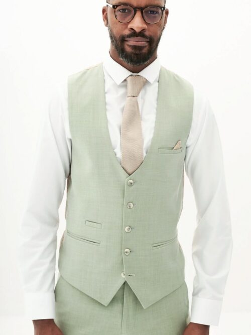 Marc Darcy Finley Tailored Waistcoat | Moss Green