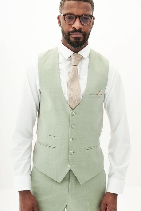 Marc Darcy Finley Tailored Waistcoat | Moss Green