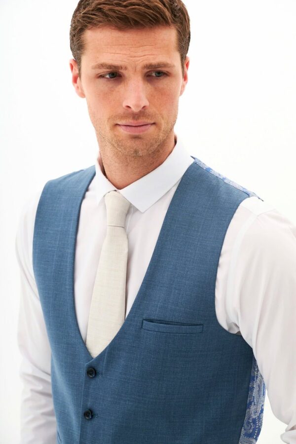 Classic Mens Suiting from Marc Darcy | Teal Blue Waistcoat