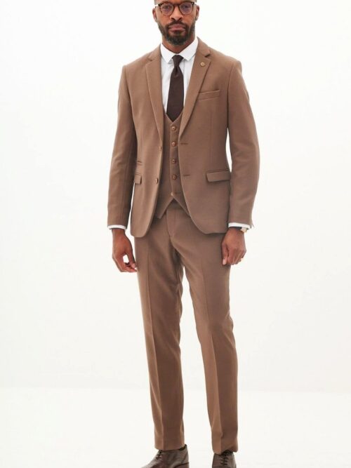 Marc Darcy HM5 Tailored 3 Piece Suit | Tan