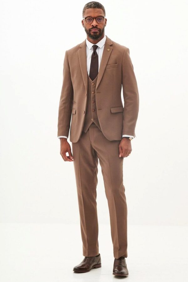Marc Darcy HM5 Tailored 3 Piece Suit | Tan