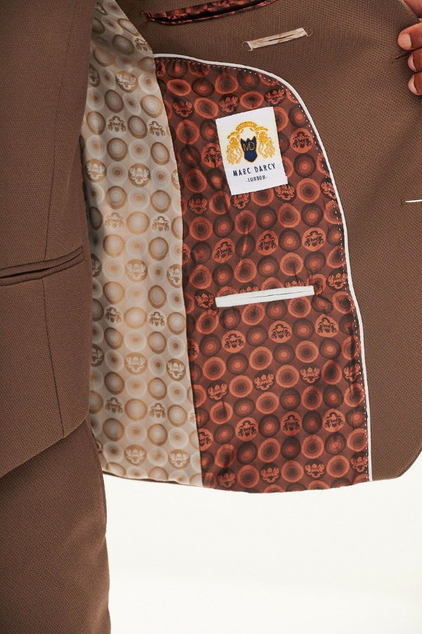 Tan Suit Jacket Lining Marc Darcy