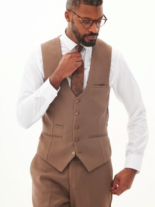 Marc Darcy HM5 Tailored Waistcoat | Tan