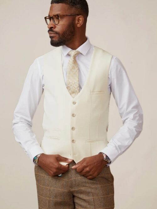Marc Darcy Kelvin Waistcoat | Cream