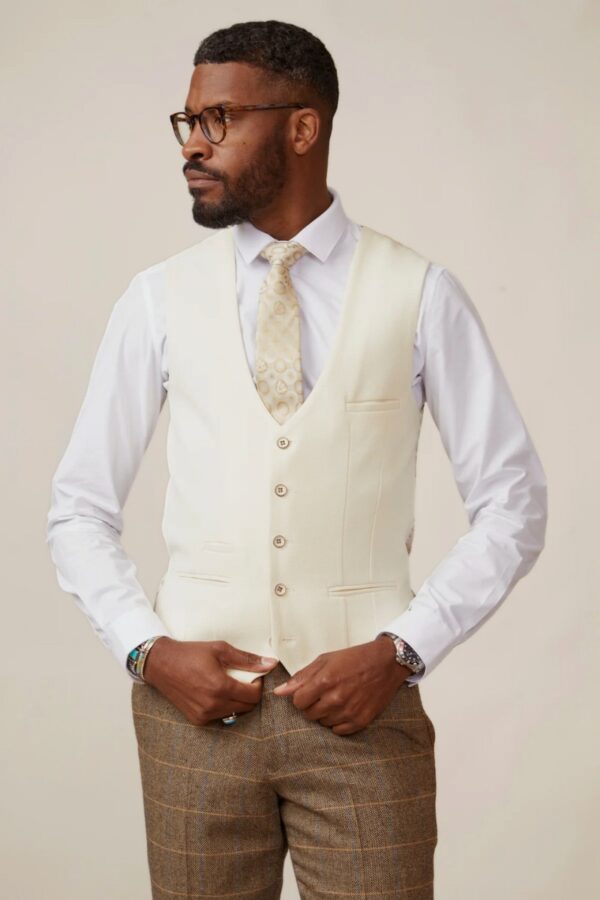 Marc Darcy Kelvin Waistcoat | Cream