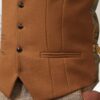 5 button fastening tan waistcoat