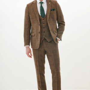 Marc Darcy Kris | Tan Tweed 3-Piece Suit