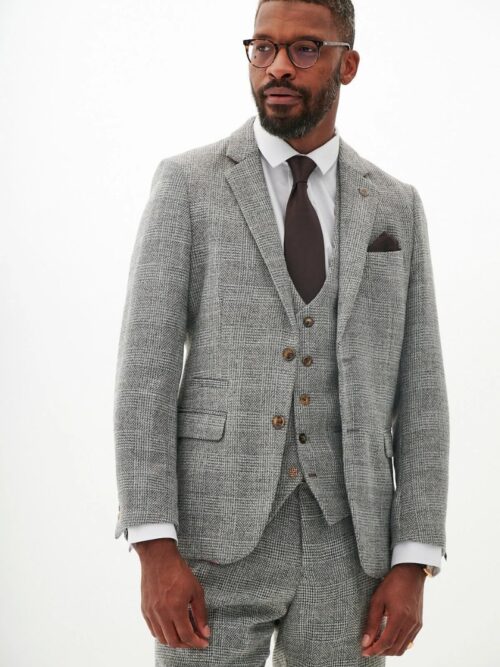 Marc Darcy KRIS | Silver Grey Tweed Blazer