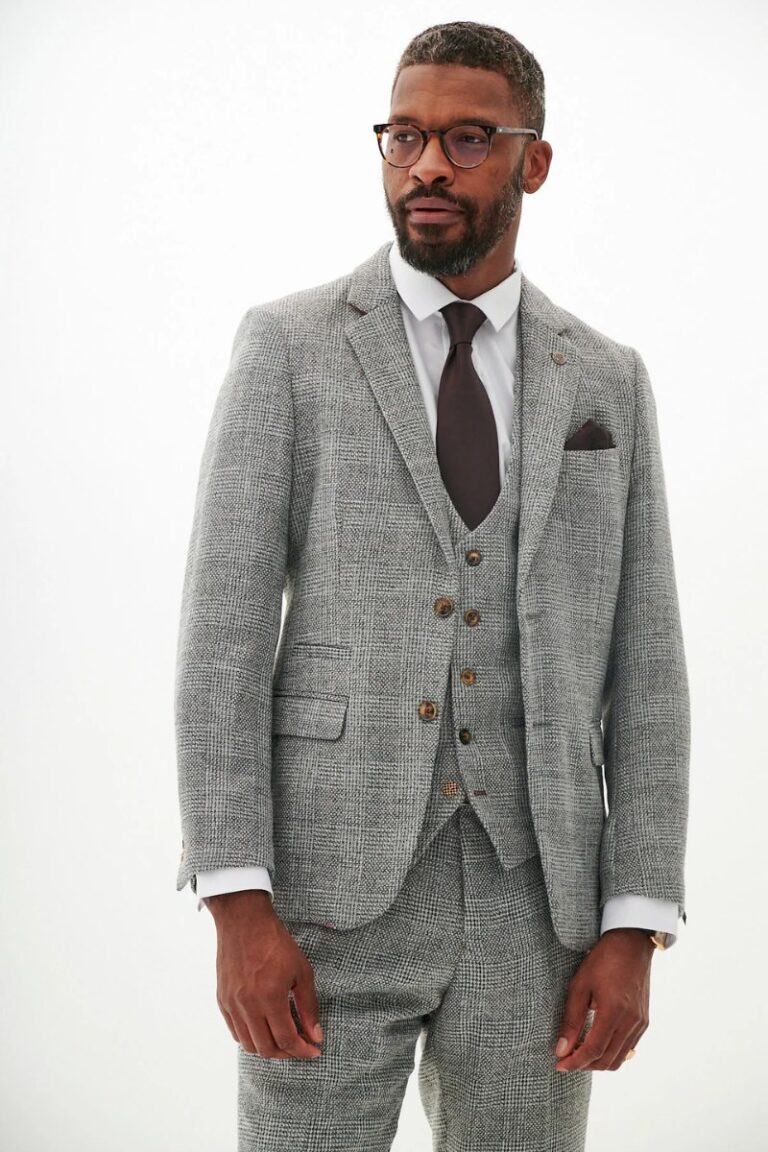 Marc Darcy KRIS | Silver Grey Tweed Blazer