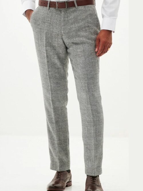 Marc Darcy KRIS – Silver Grey Tweed Trousers