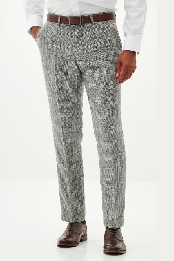 Marc Darcy KRIS – Silver Grey Tweed Trousers