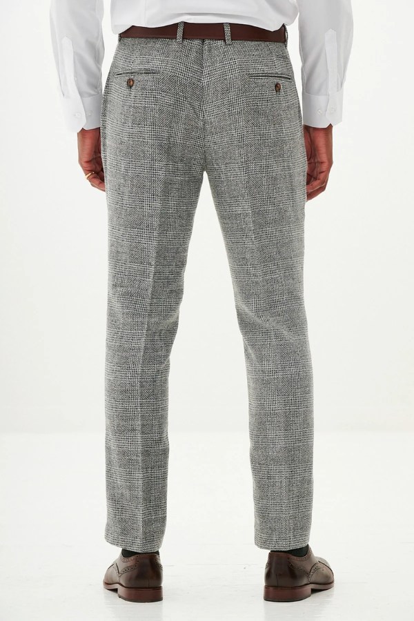 Prince of Wales Check Pants Grey