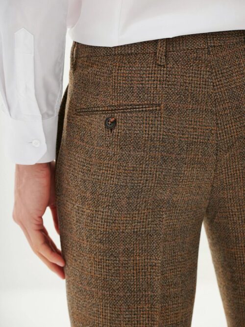 Tailored Tweed Pants in Tan