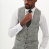 Marc Darcy KRIS | Silver Grey Tweed Waistcoat