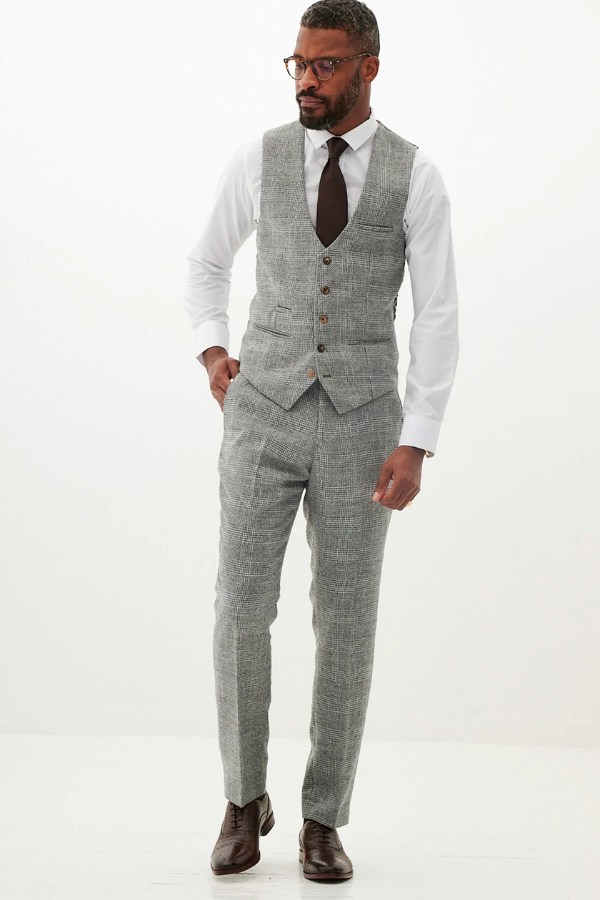 Waistcoat and Pants combination in Grey Tweed