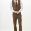 Tweed waistcoat and suit pants in tan