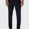 Slim fitting navy trousers