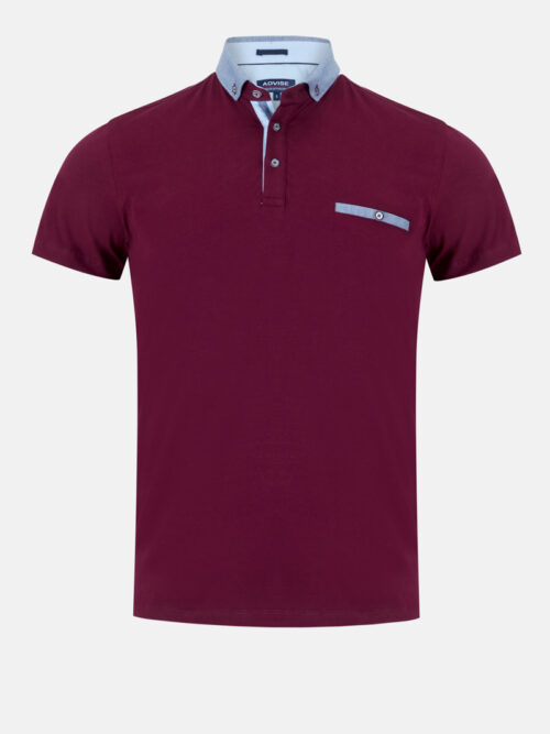 Advise Contrast Burgundy Polo Shirt