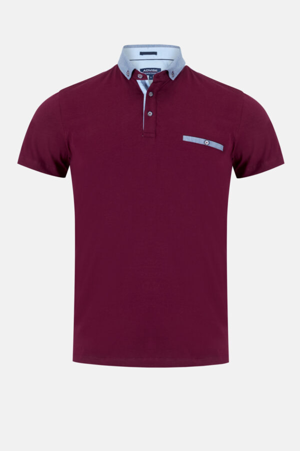 Advise Contrast Burgundy Polo Shirt