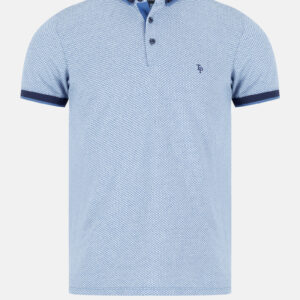 Tom Penn Printed Polo | Sky Blue